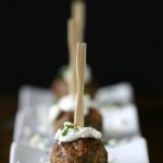 15 Lamb koffa balls with feta & Greek yogurt dip